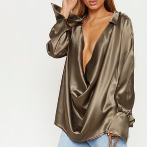 Oversized olive shirt